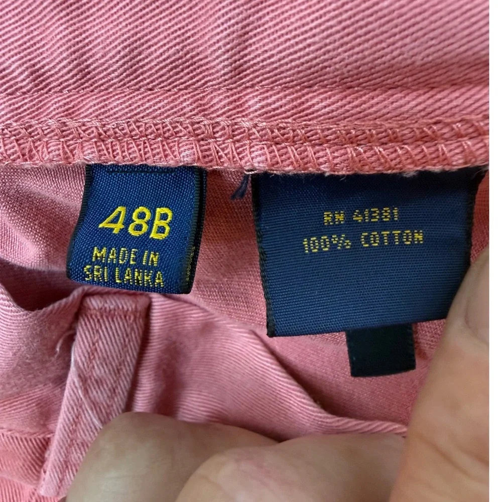 Polo Ralph Lauren Mens 48 Salmon Pink Cotton Twill Flat Front Chino Shorts 48B